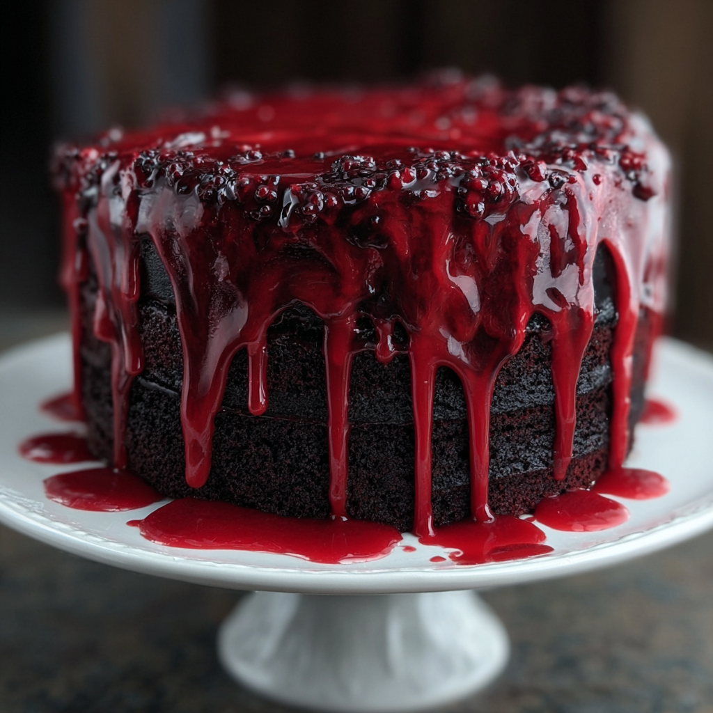 Perfect Vampire Blood Drip Cake