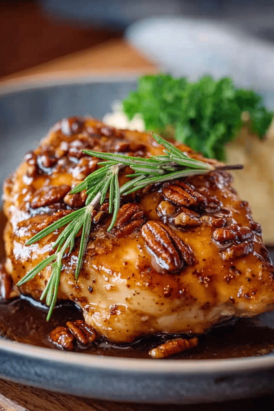 Toasted pecans ready to be sprinkled