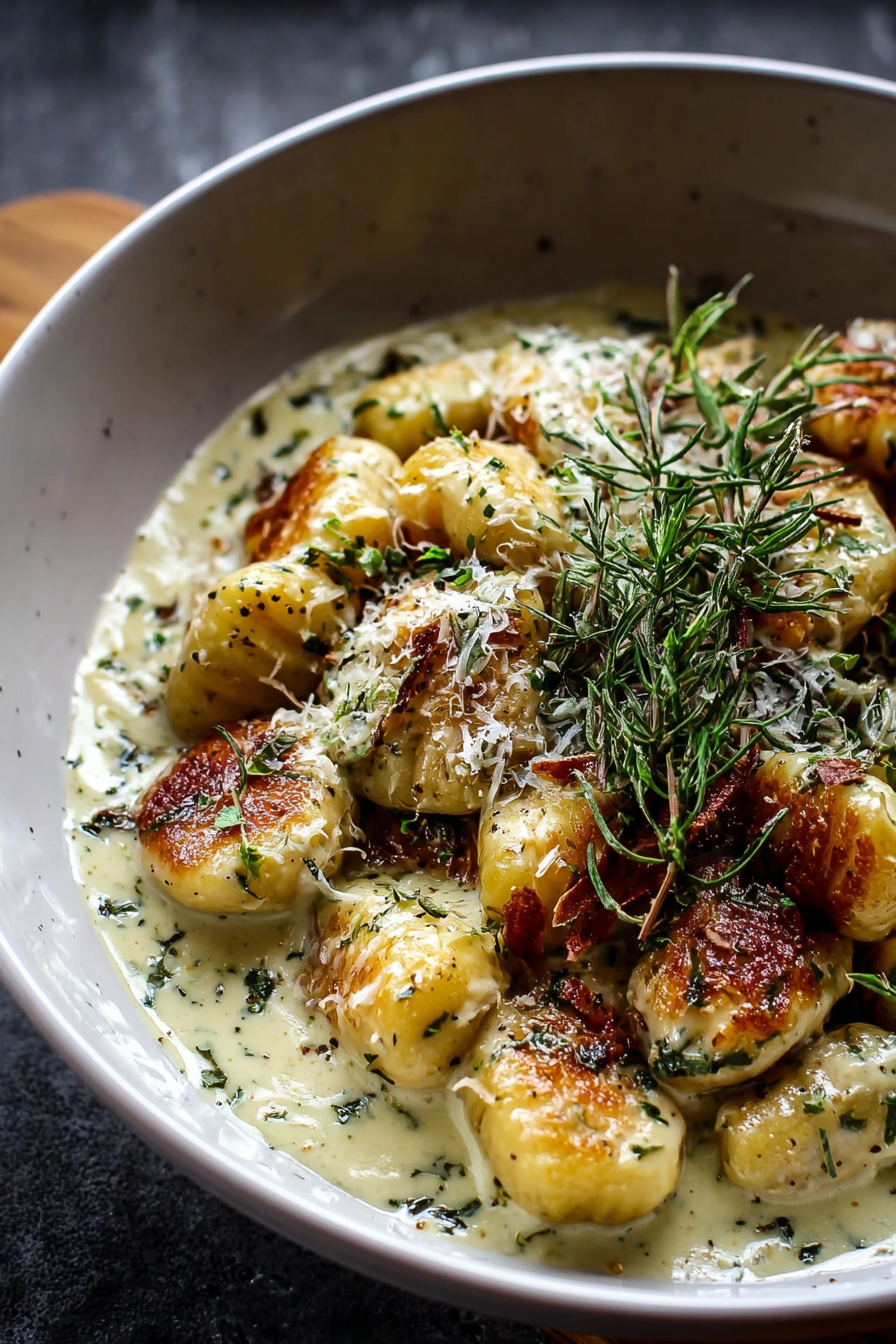 Creamy Parmesan sauce with herbs