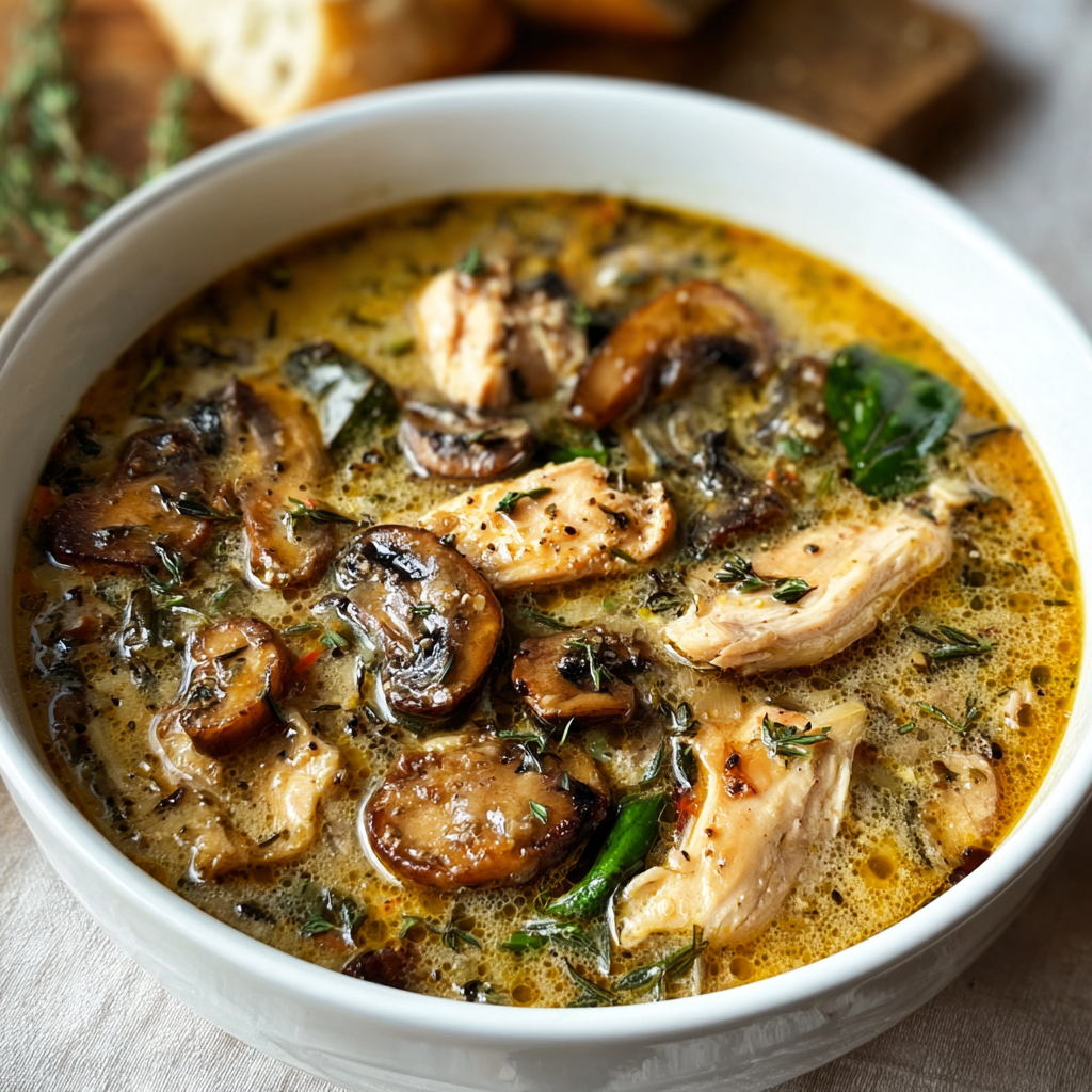 Rotisserie Chicken and Mushroom Soup