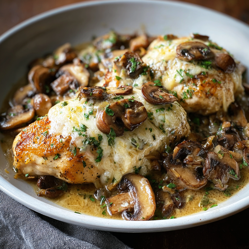 Mushroom Asiago Chicken