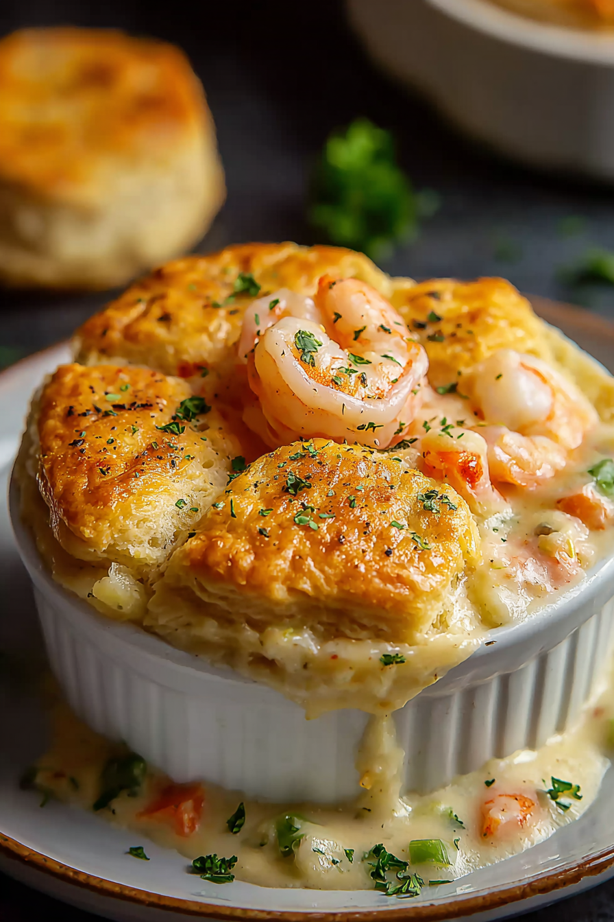 Preparation ingredients for shrimp lobster pot pie
