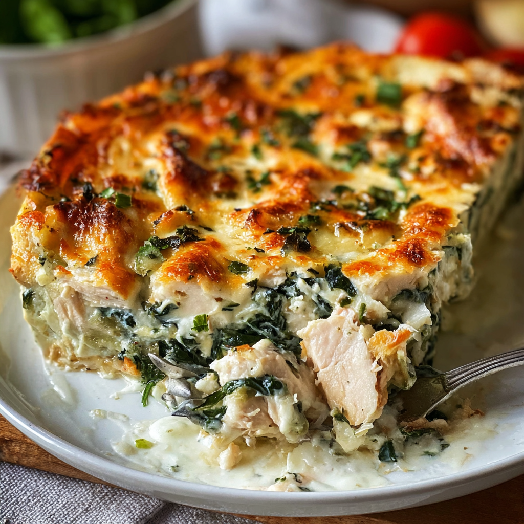 Chicken and Spinach Casserole with Cream Cheese
