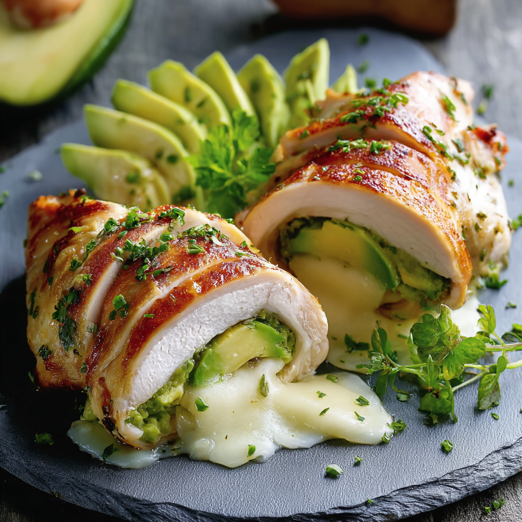 Poulet farci avocat et reblochon