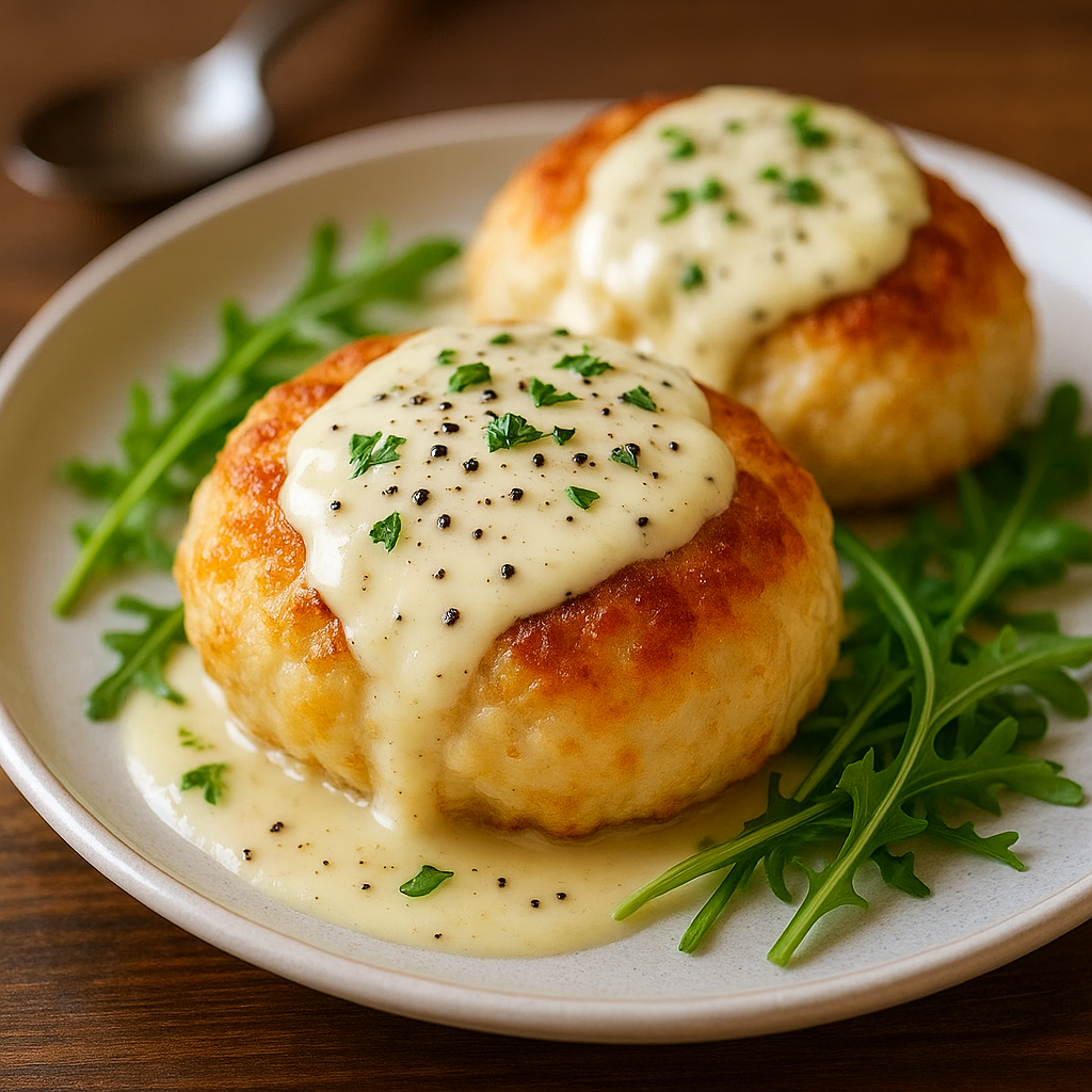 Chicken Pillows with Creamy Parmesan Sauce