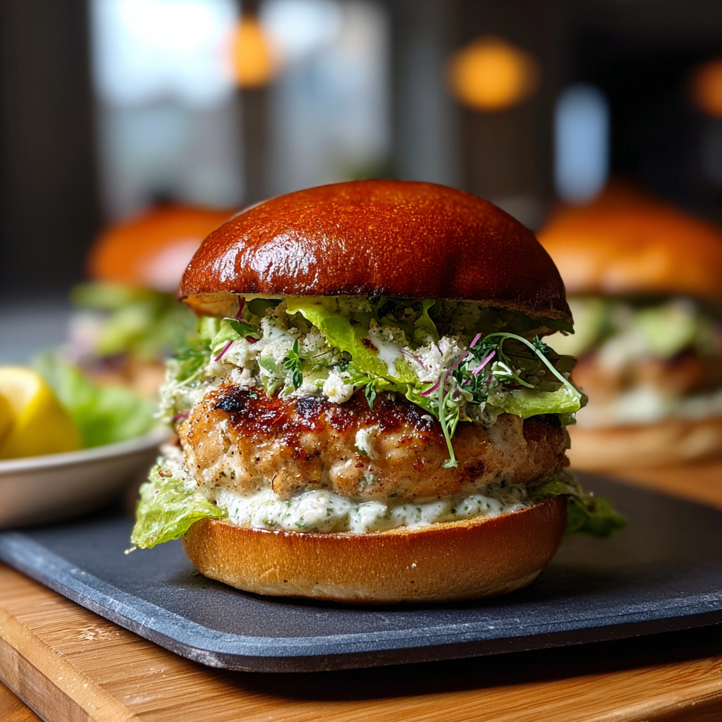 Chicken Burgers with a Caesar Twist