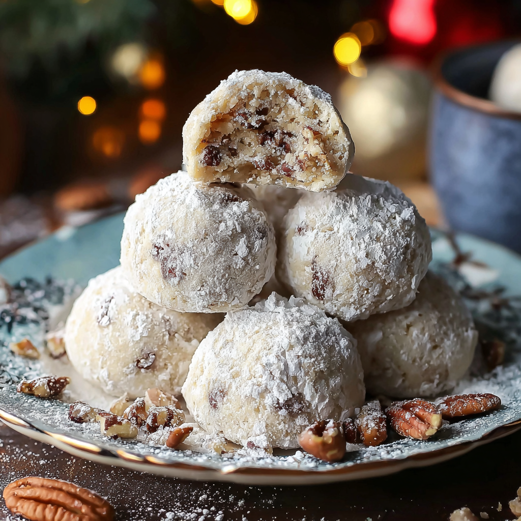 Buttery Pecan Snowball Cookies