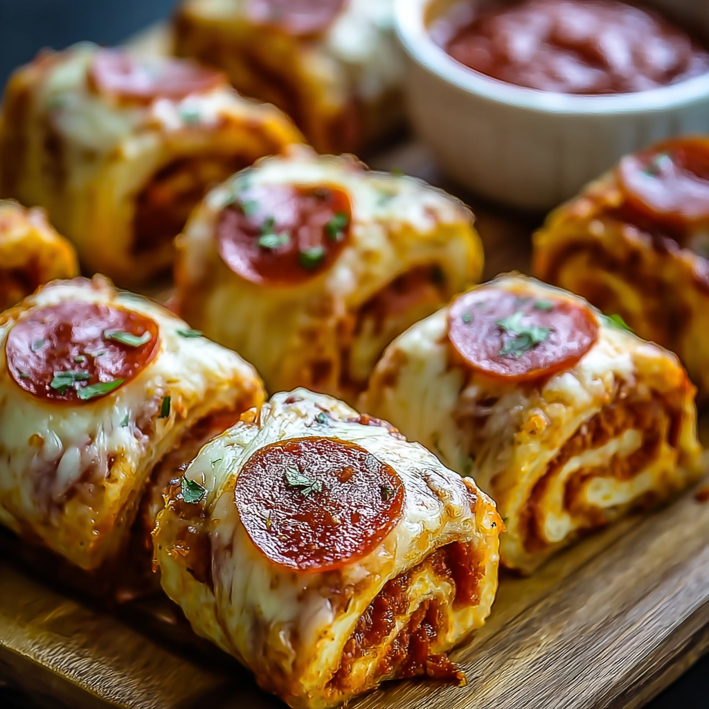 Cheesy Pepperoni Pizza Roll-Ups