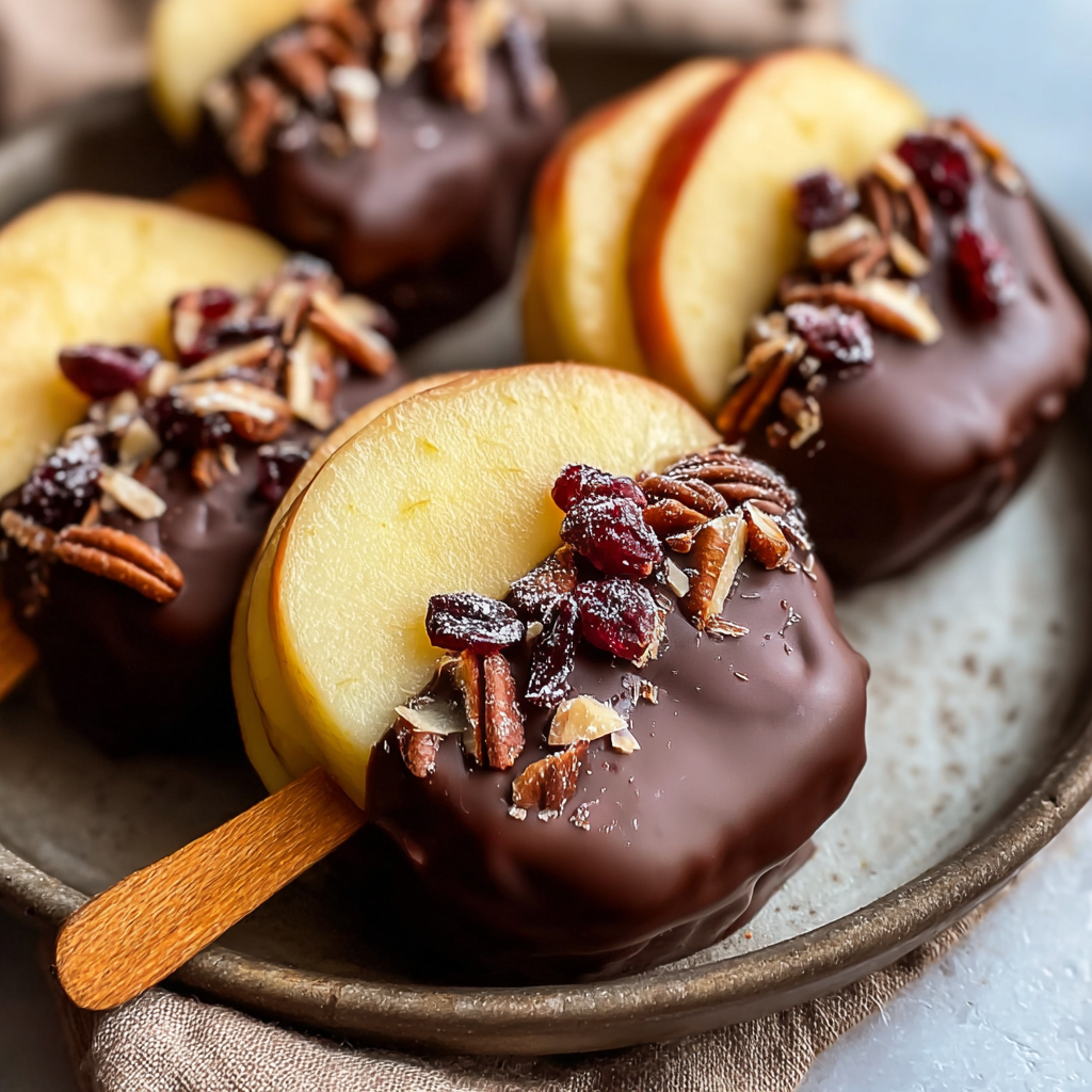 Chocolate-Covered Apple Slices