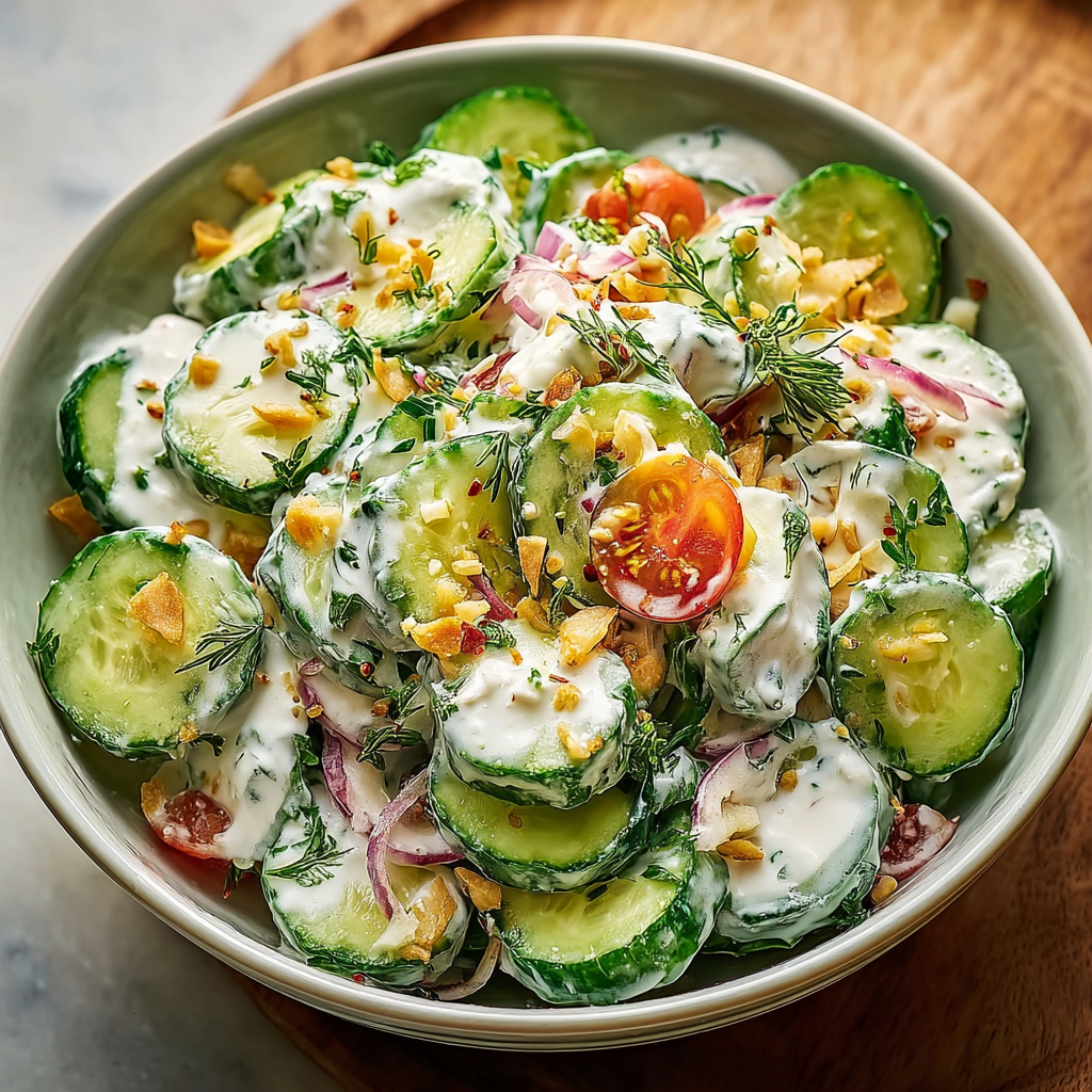 Cucumber Ranch Crack Salad - closeup