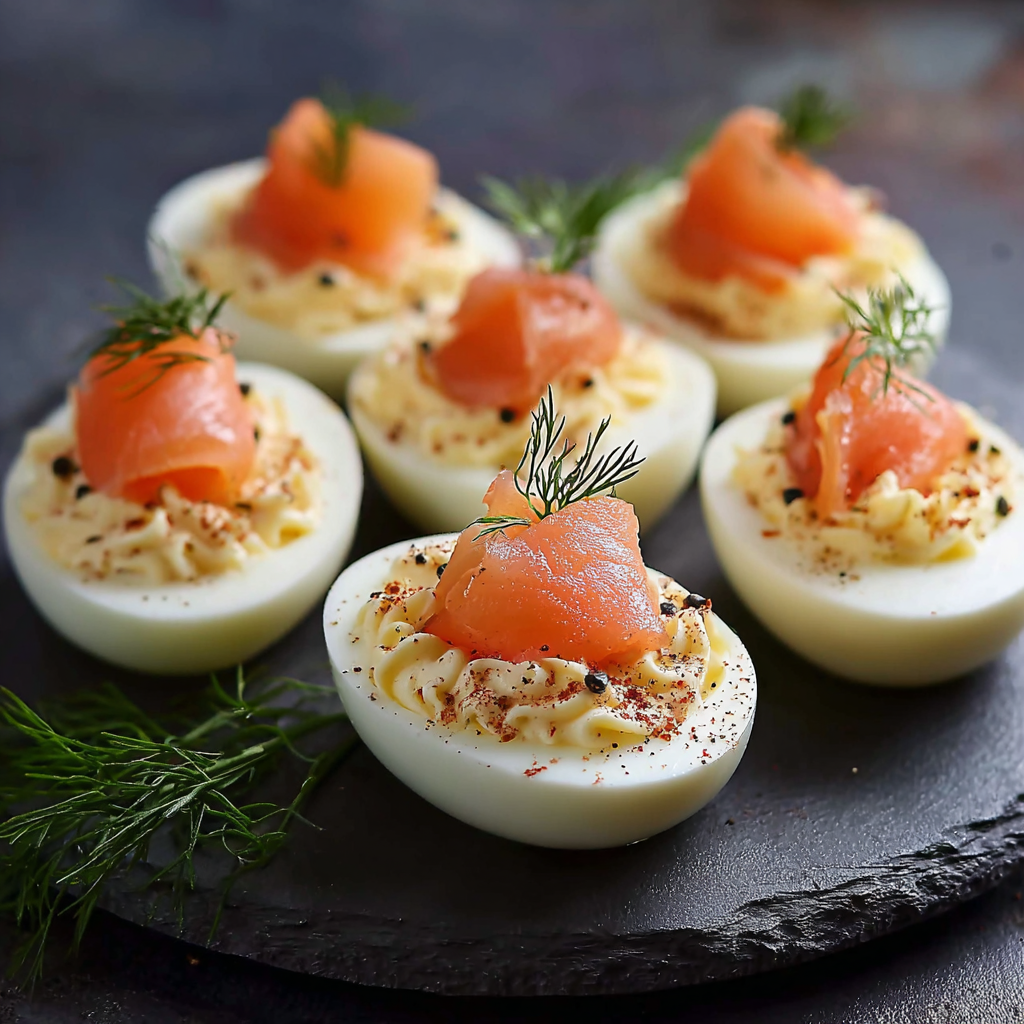 Œufs farcis à la mousse de saumon - image 1