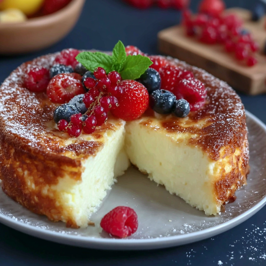 Gâteau aux trois yaourts tranché