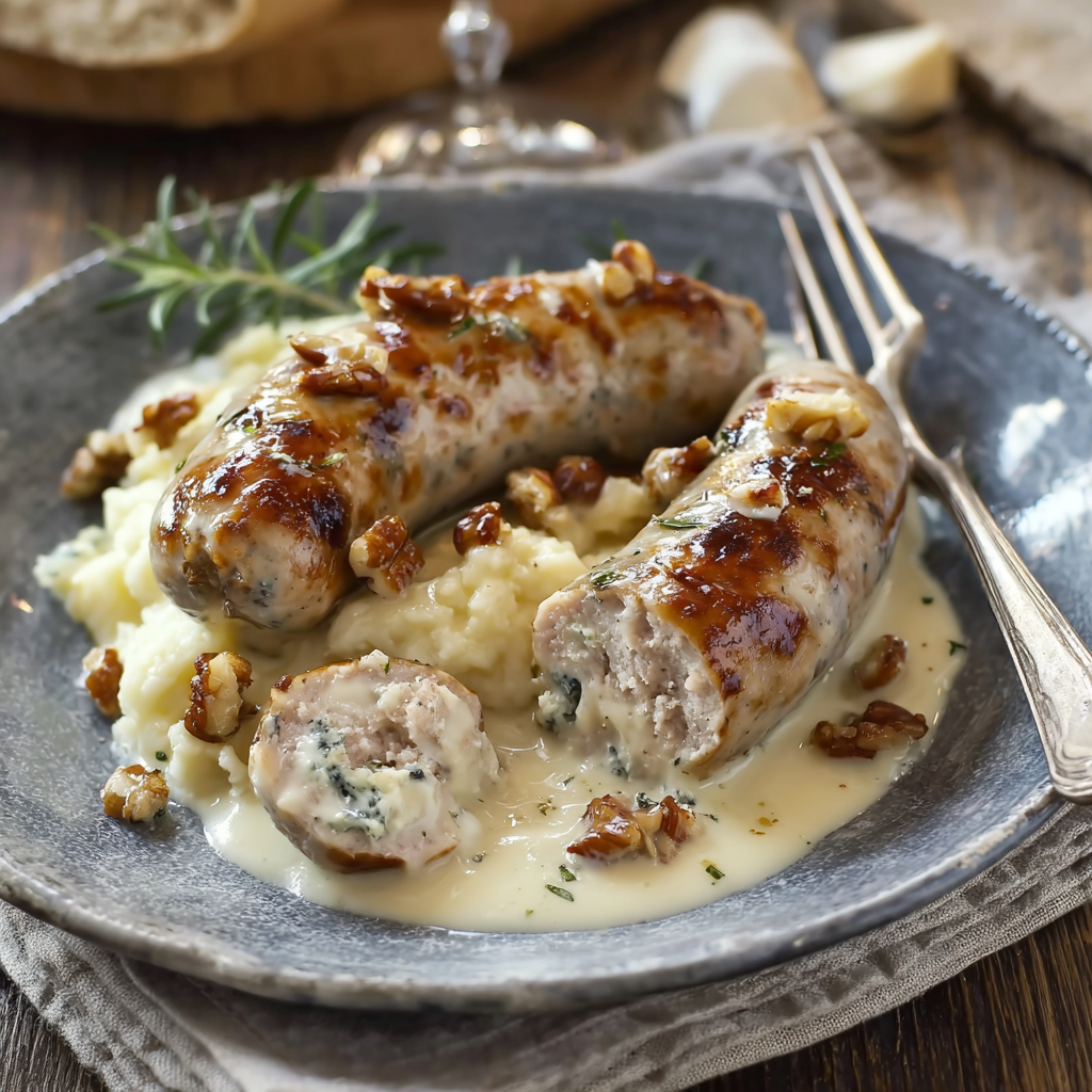 Boudin Blanc au Roquefort - Un Plat Festif et Raffiné