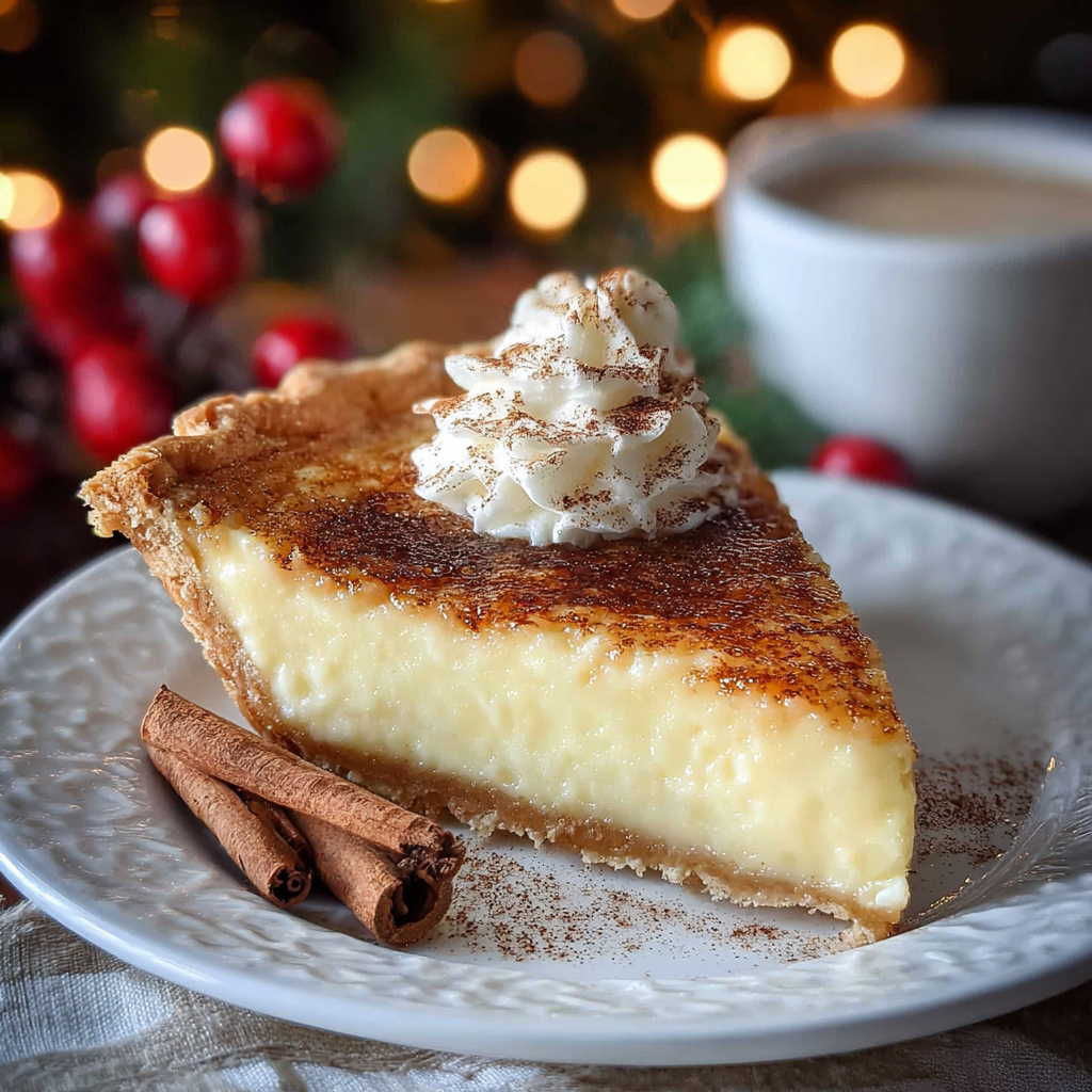 Christmas Eve Cinnamon‑Vanilla Custard Pie