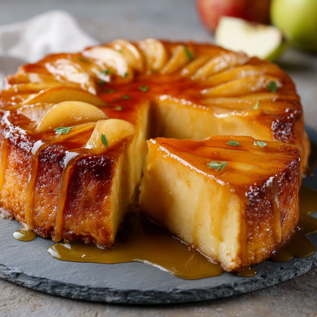 Ingrédients pour gâteau flan aux pommes