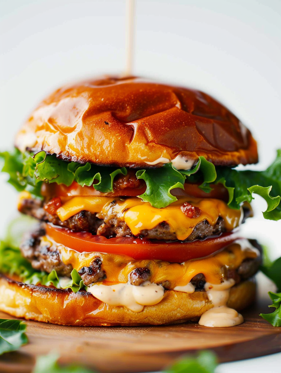 Crispy seared crack burgers on a cast-iron skillet