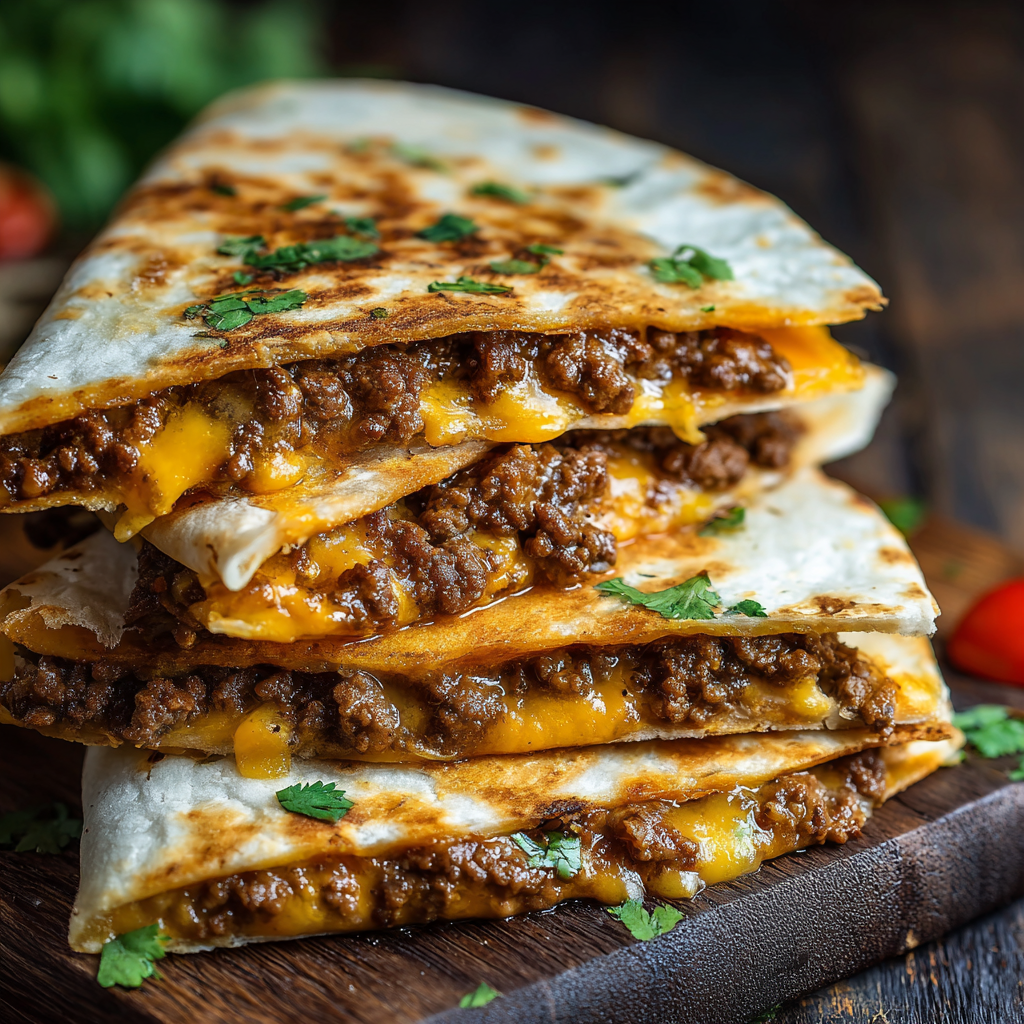 Smashburger quesadilla on skillet