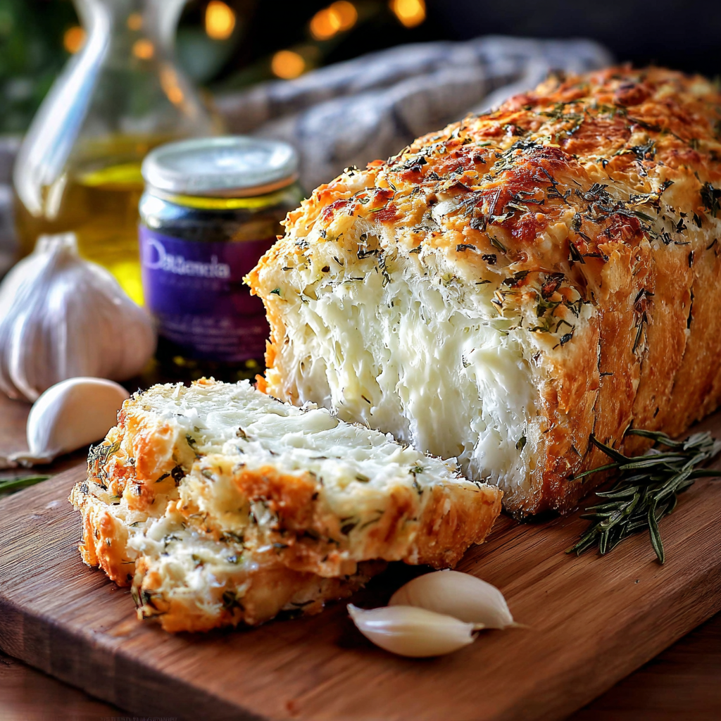 Italian herbs and cheese bread braided loaf on parchment