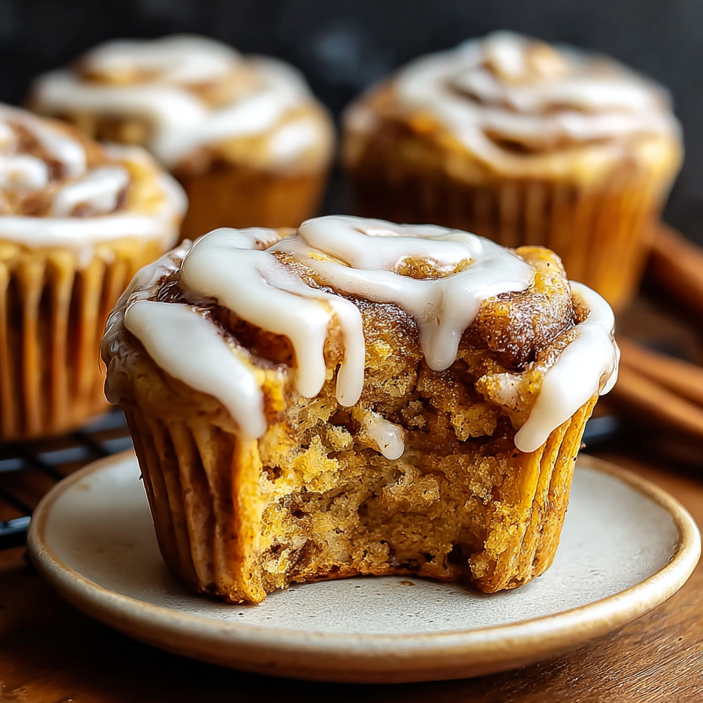 Pumpkin Cinnamon Roll Muffins