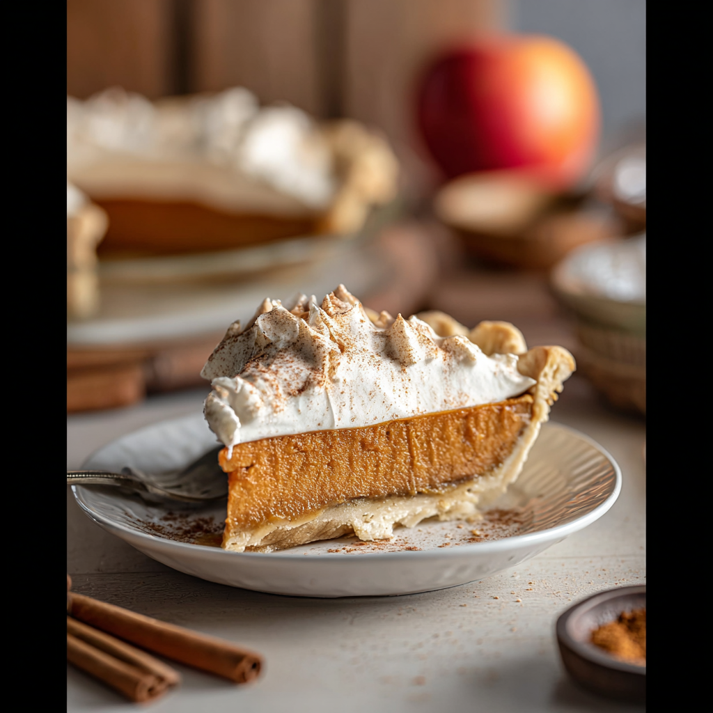 Apple Butter Pie with Cinnamon Whipped Cream