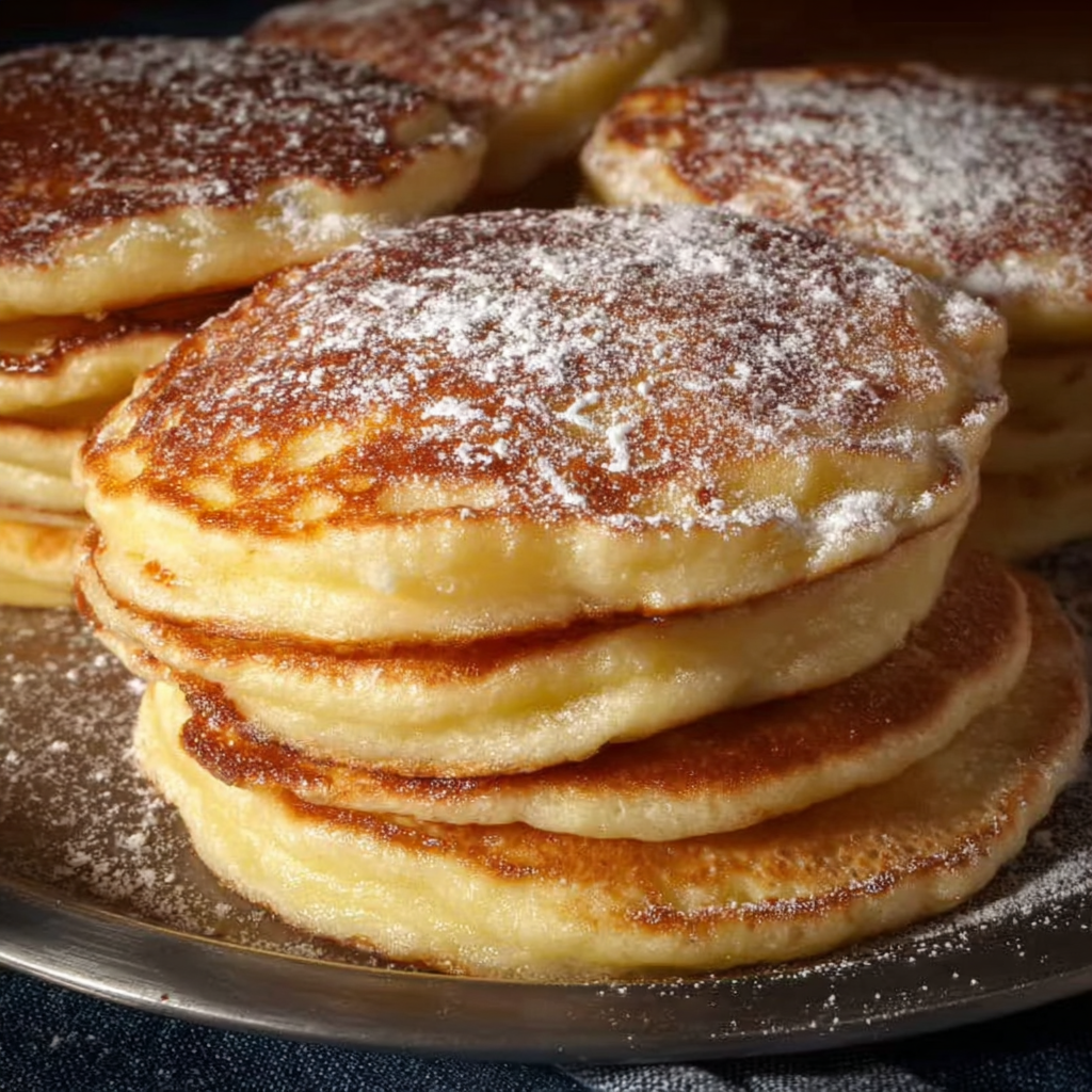 Beignets aux pommes saupoudrés de sucre glace
