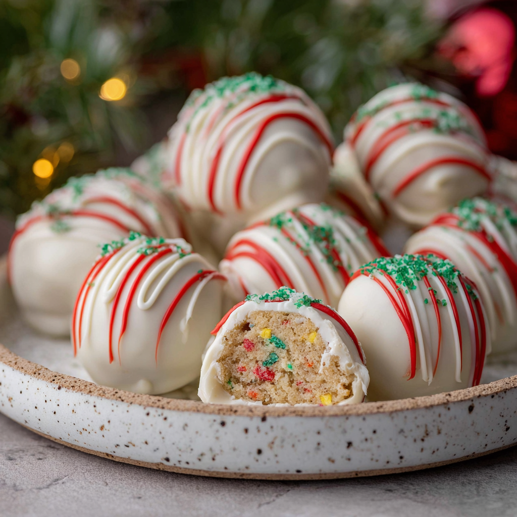 Dipped Christmas Tree Cake Truffles
