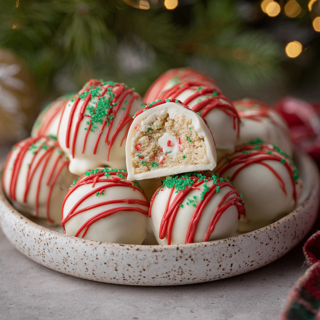 Truffles on parchment with sprinkles