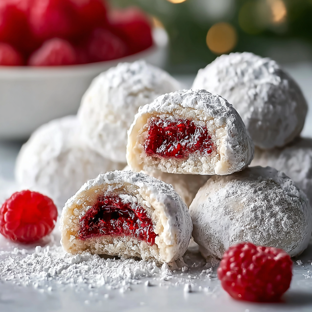 Close-up jam-filled almond cookie