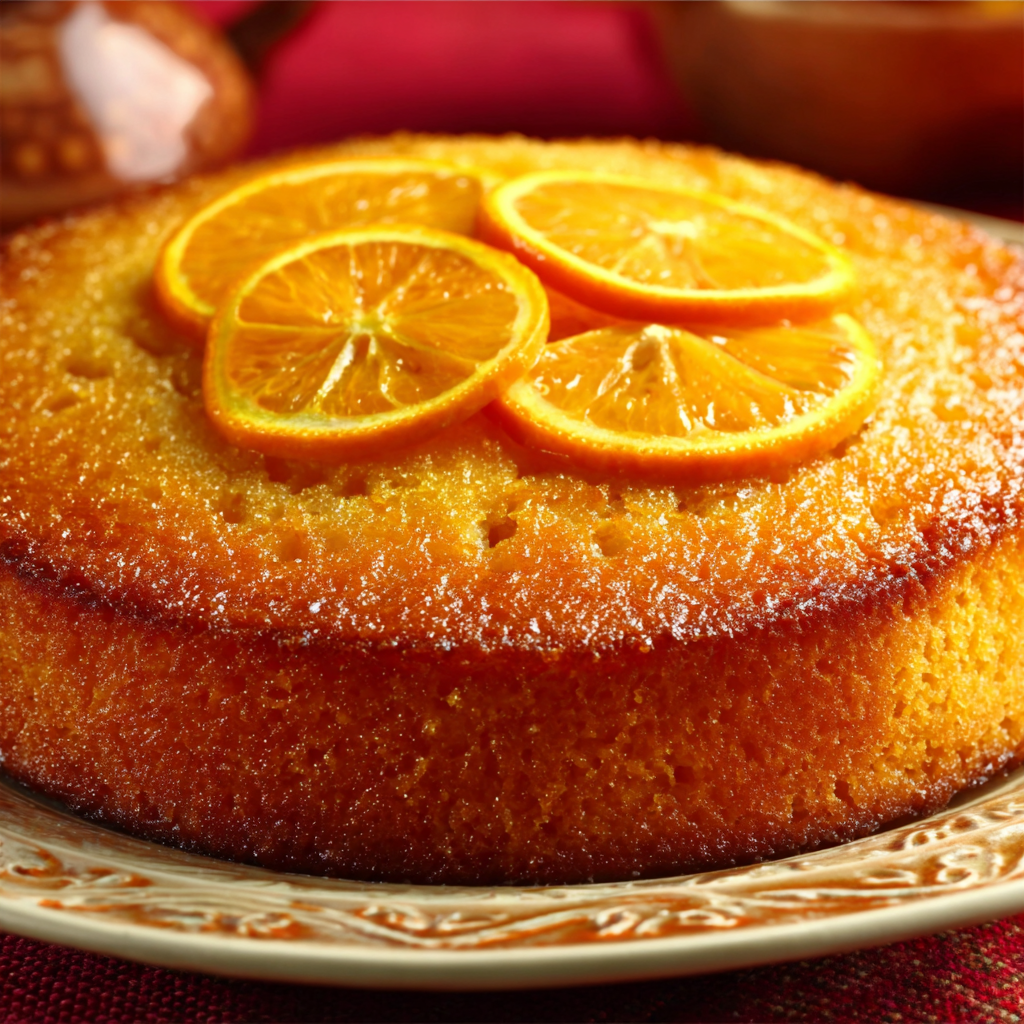 Gâteau de semoule à l'orange - étape de cuisson