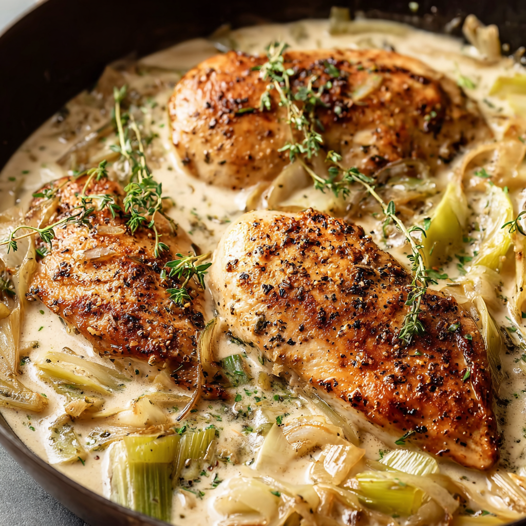 Chicken with Creamy Leek Sauce
