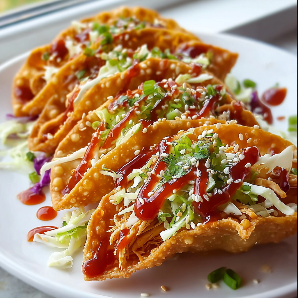 Crispy Chicken Wonton Tacos