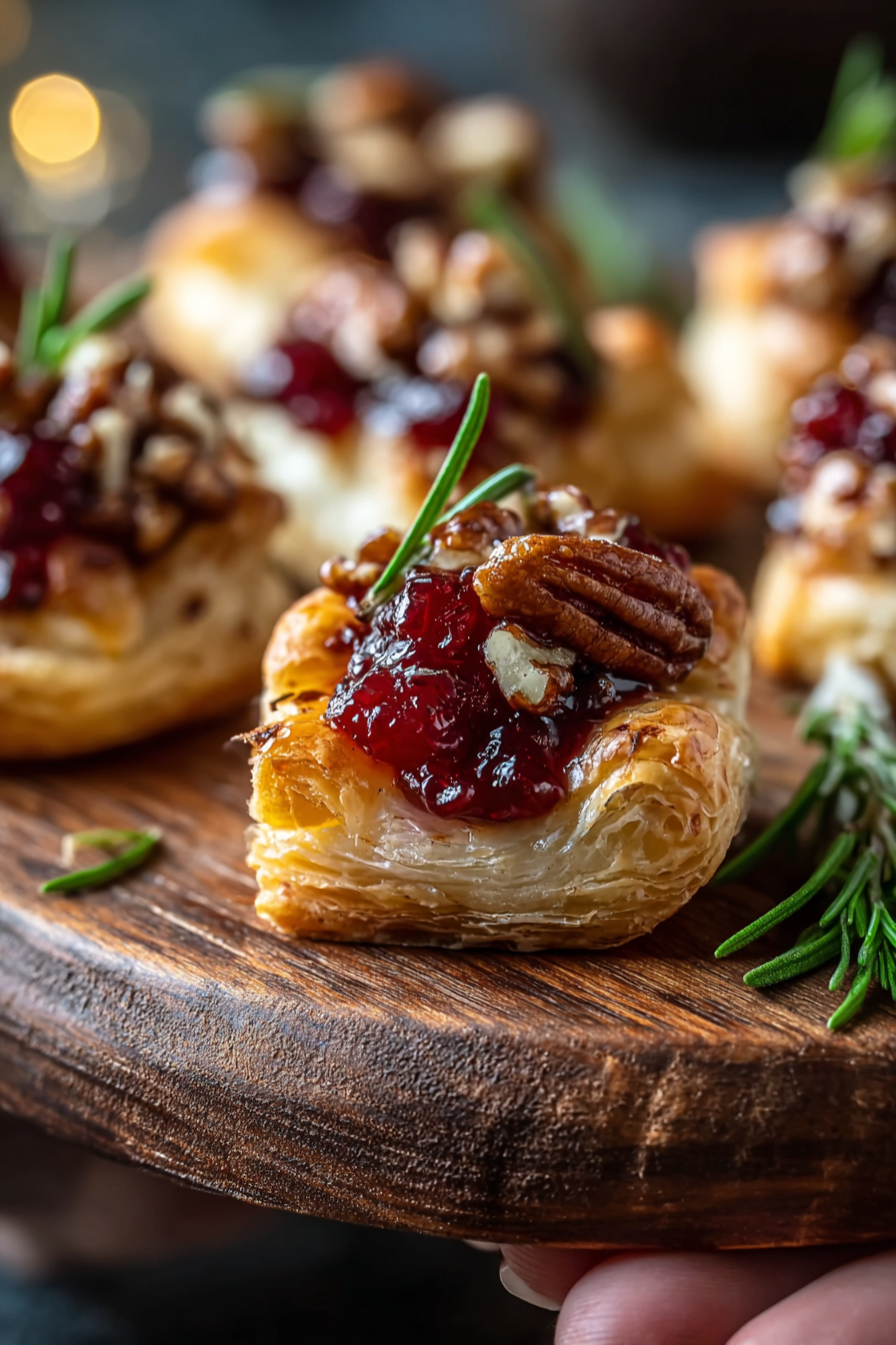 Baked Cranberry Brie Bites on a serving platter