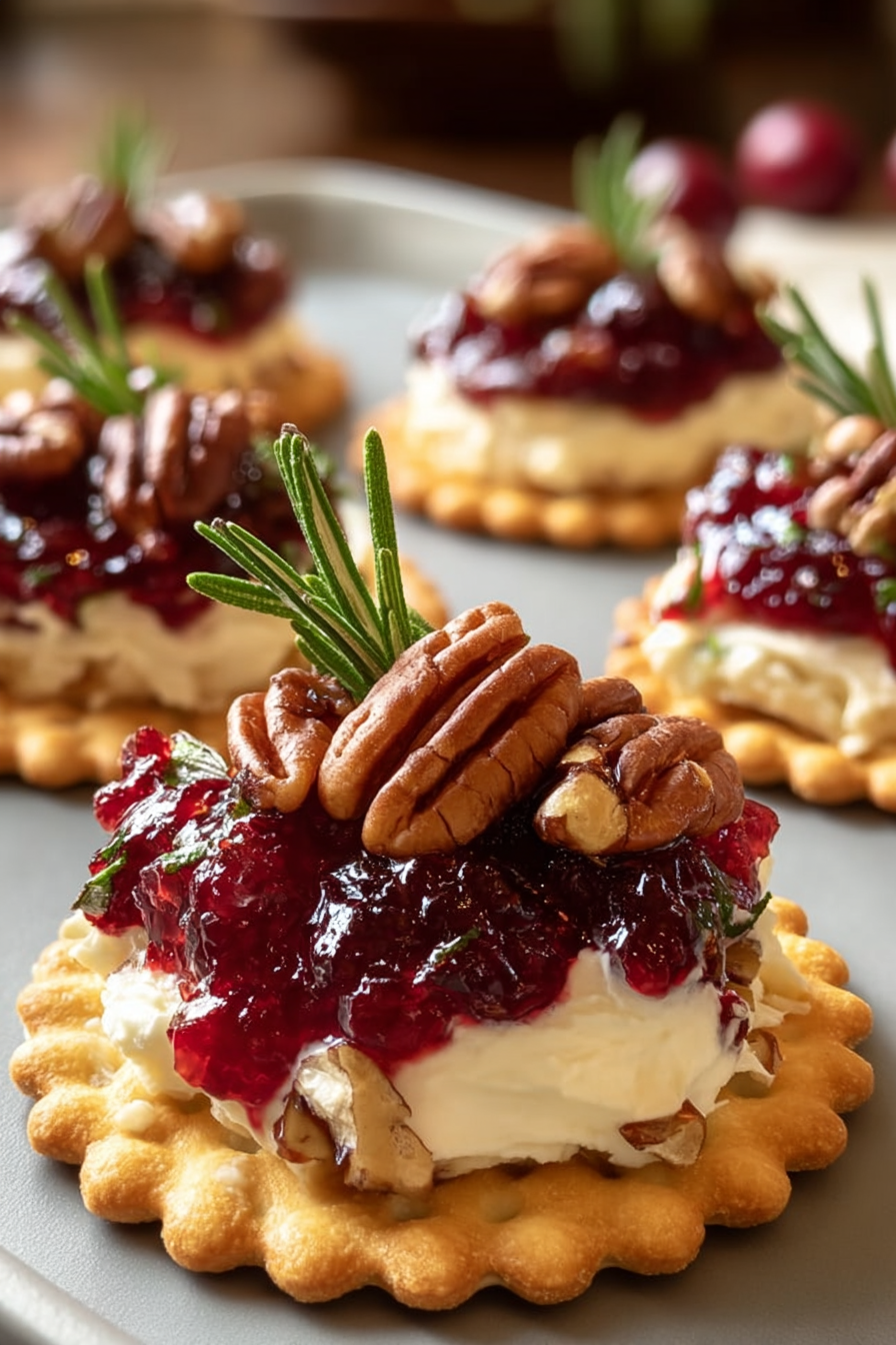 Platters of quick appetizers with rosemary garnish