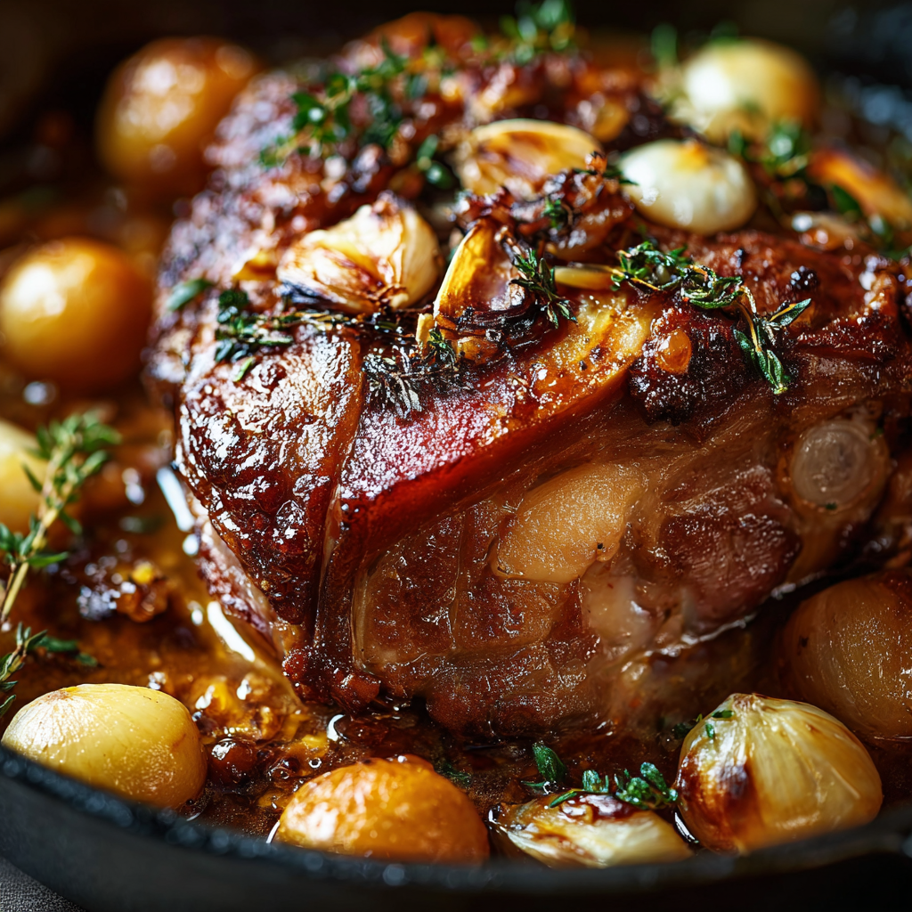 Détail d'épaule d'agneau confite