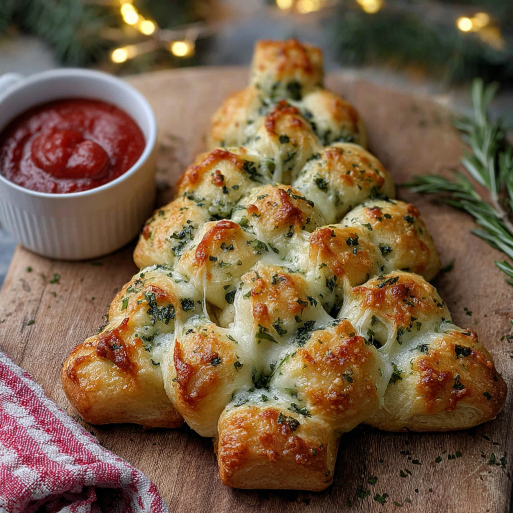 Close up of a pull-apart cheese-filled roll with melted mozzarella