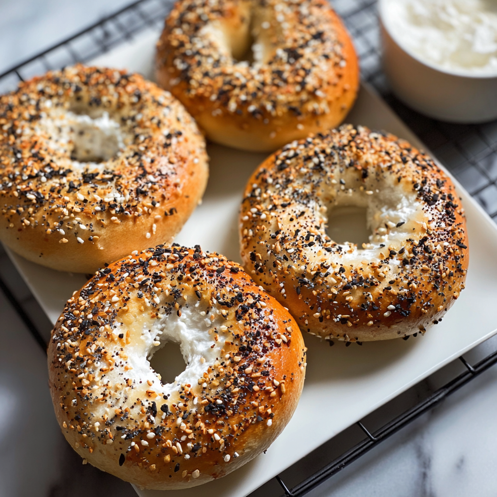 Shaping Greek yogurt bagels on parchment
