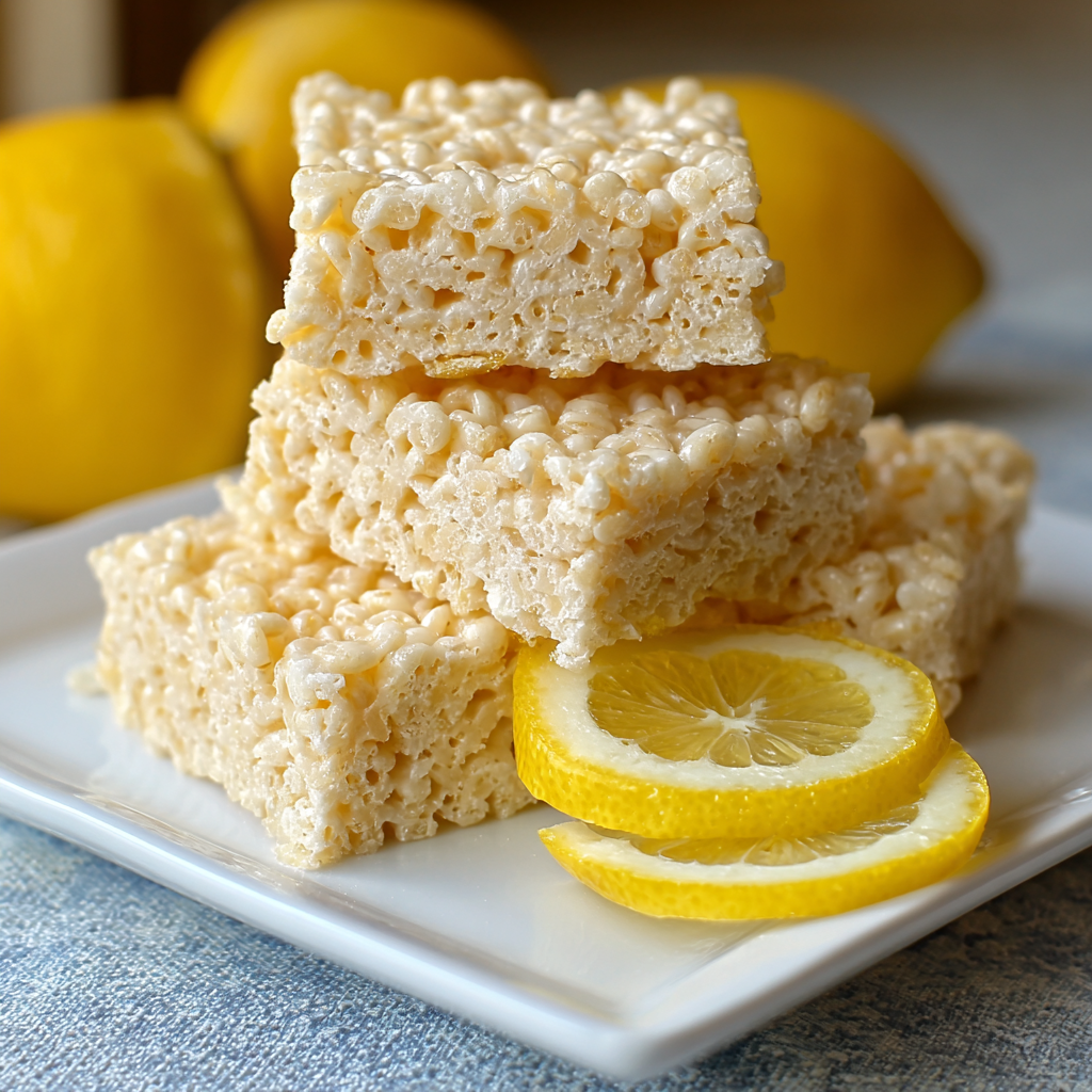 Close up of a lemon zest garnish on Rice Krispy square