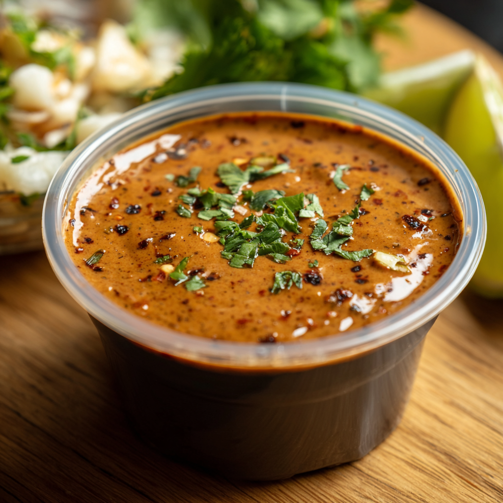 Blender with chipotle garlic sauce