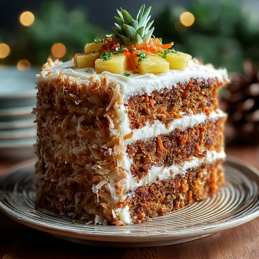 Layered Hawaiian carrot pineapple cake