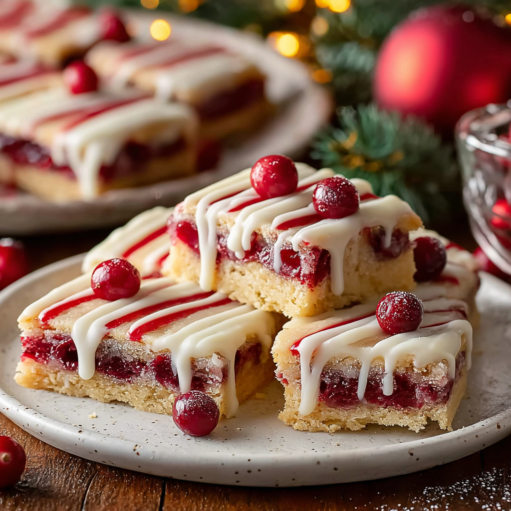 Christmas cherry bars cooling on a rack