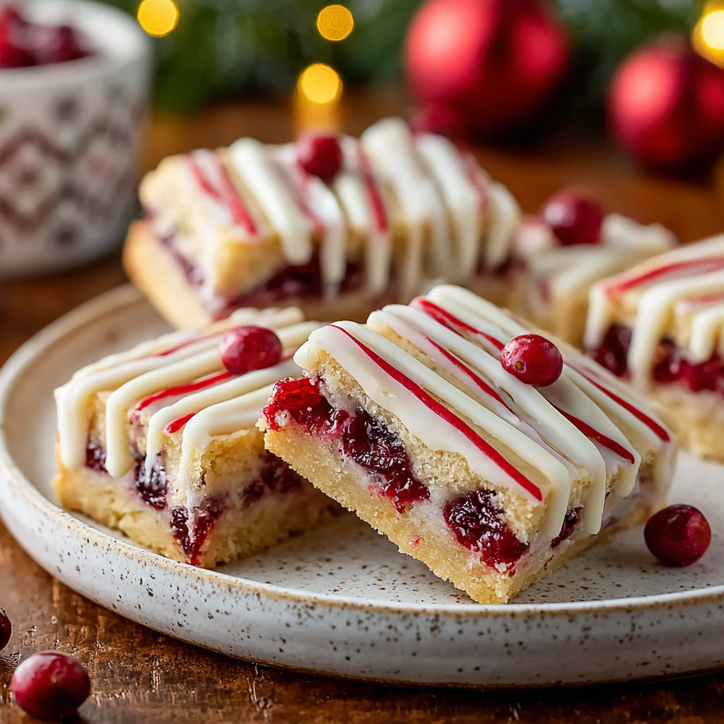 Close up of bars showing cherries and white chocolate