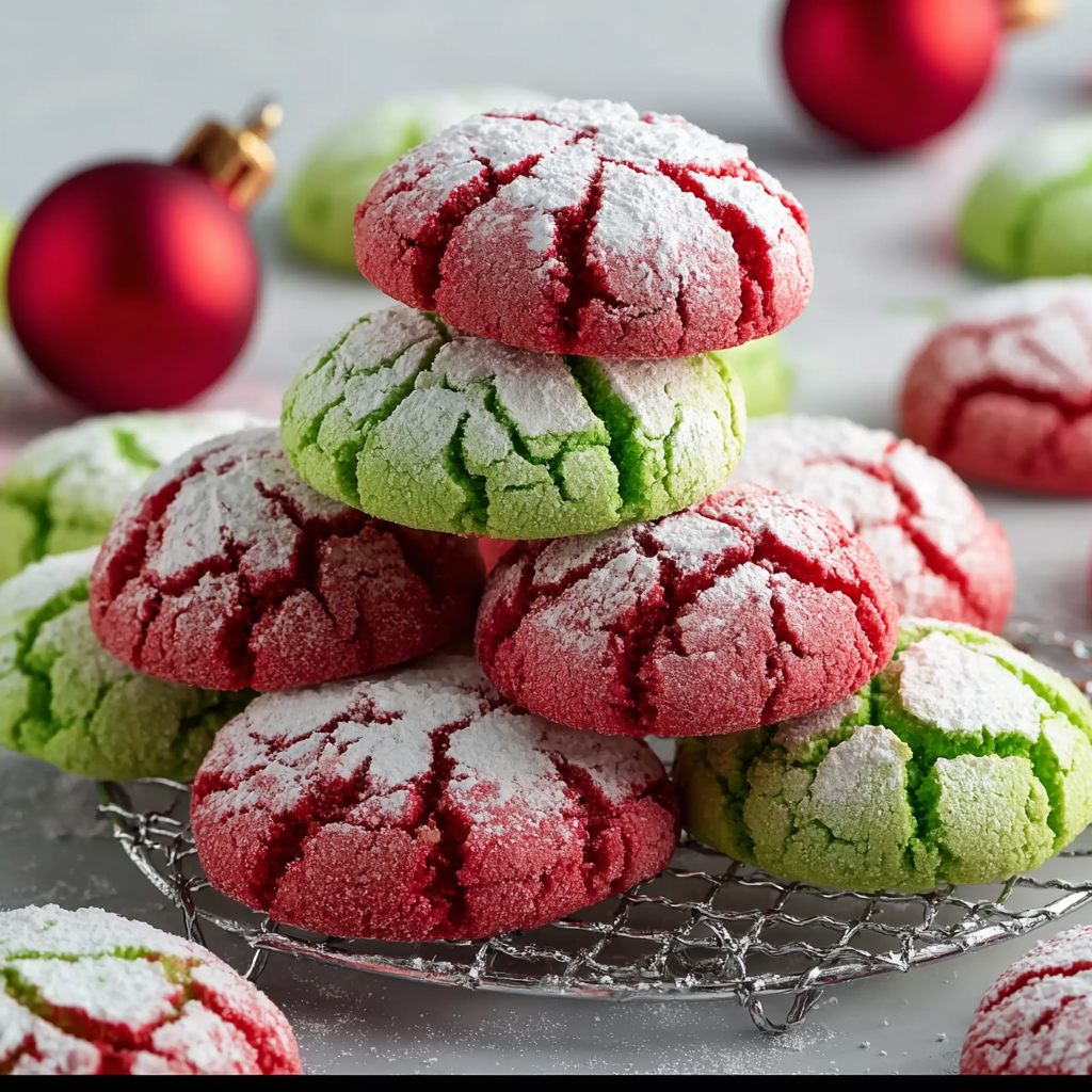 Two bowls of red and green cookie dough