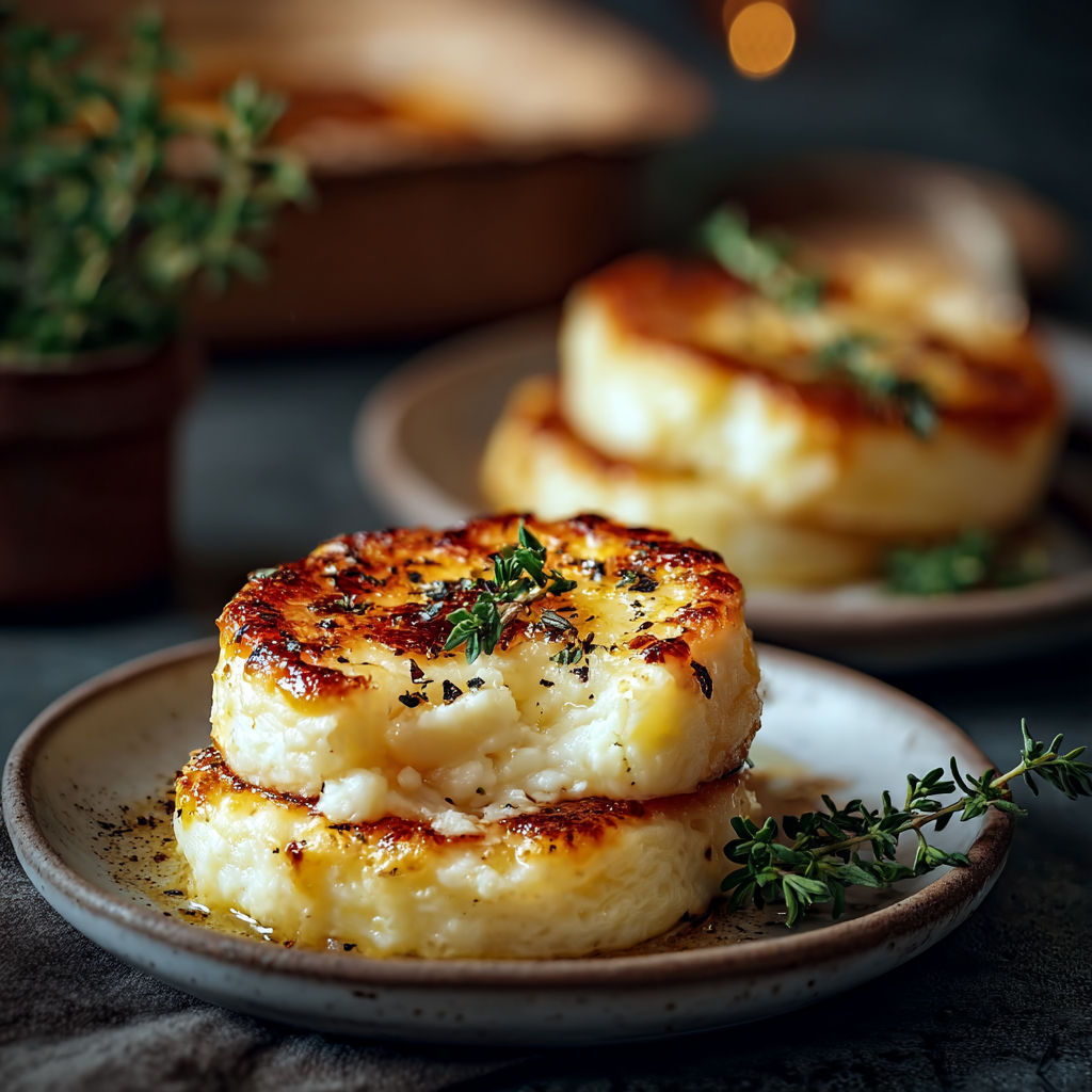 Sliced baked custard style egg dish plated