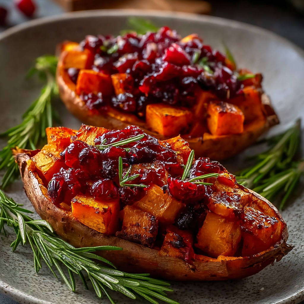 Cranberry apple mixture simmering in a skillet