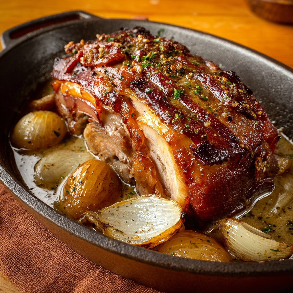 Oignons caramélisés et gousses d'ail confites