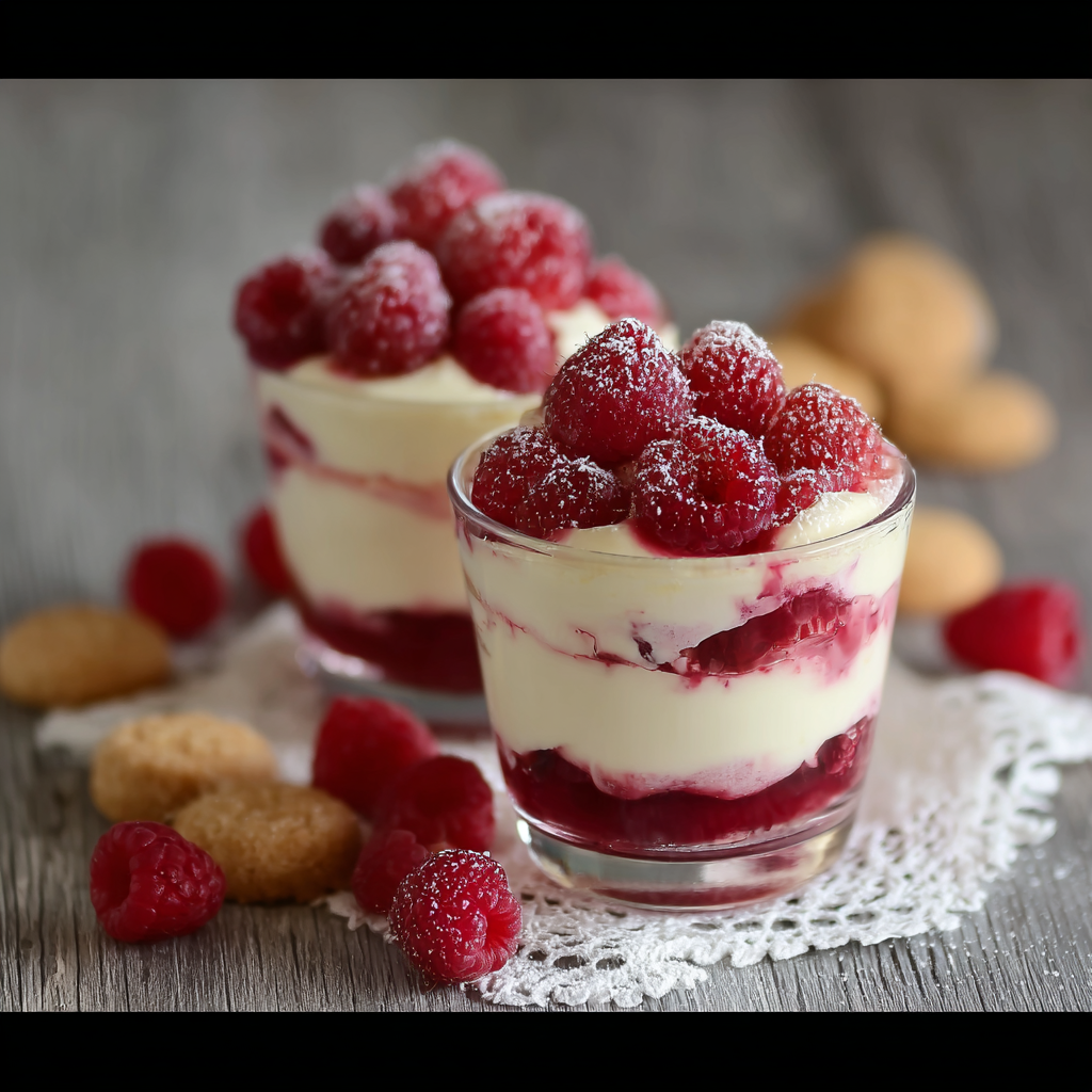 Verrine framboise crème vanille