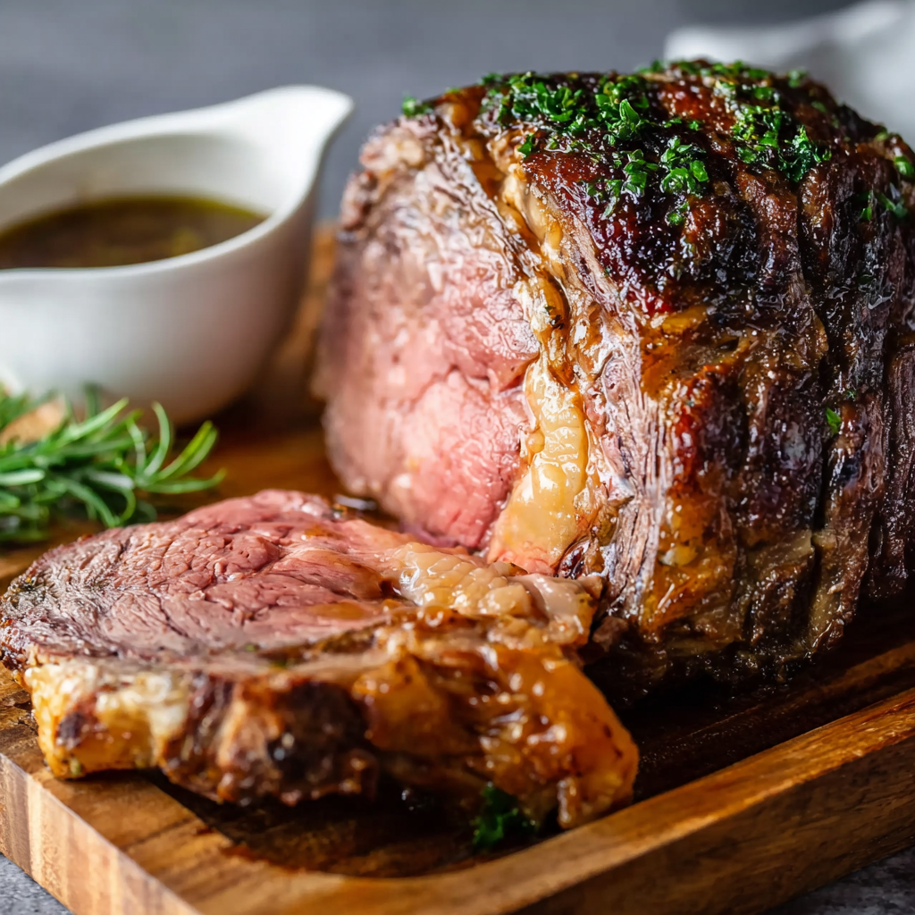 pan and au jus being strained into gravy boat