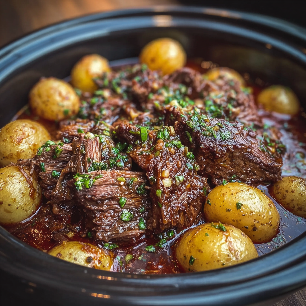Close-up of garlic butter sauce