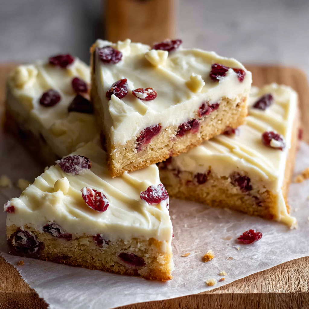 Starbucks Copycat Cranberry Bliss Bars on a tray