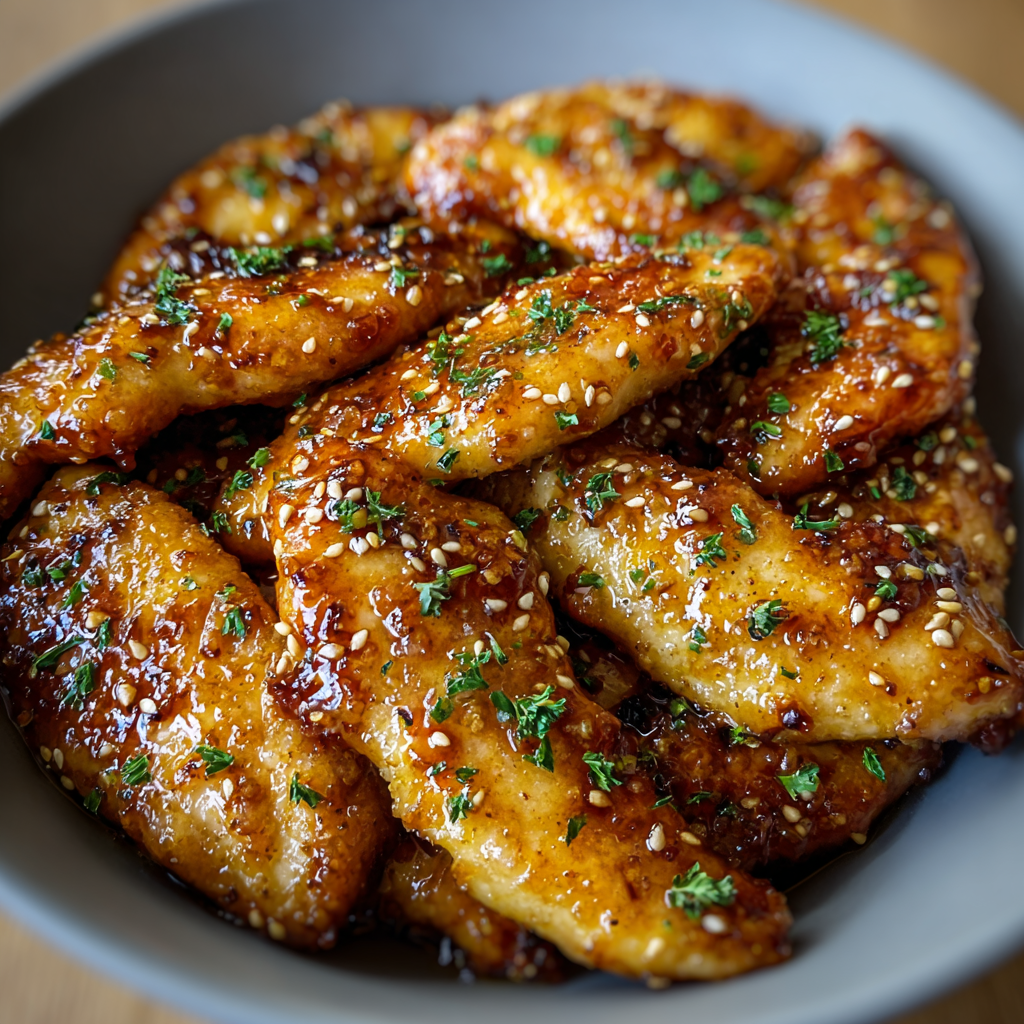 Close-up of crispy breaded chicken tender